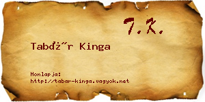 Tabár Kinga névjegykártya