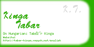 kinga tabar business card